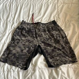 lululemon athletica Camo Athletic Shorts - Black and Gray